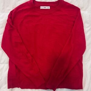 Mango Red Sweatshirt Casual Crew Neck